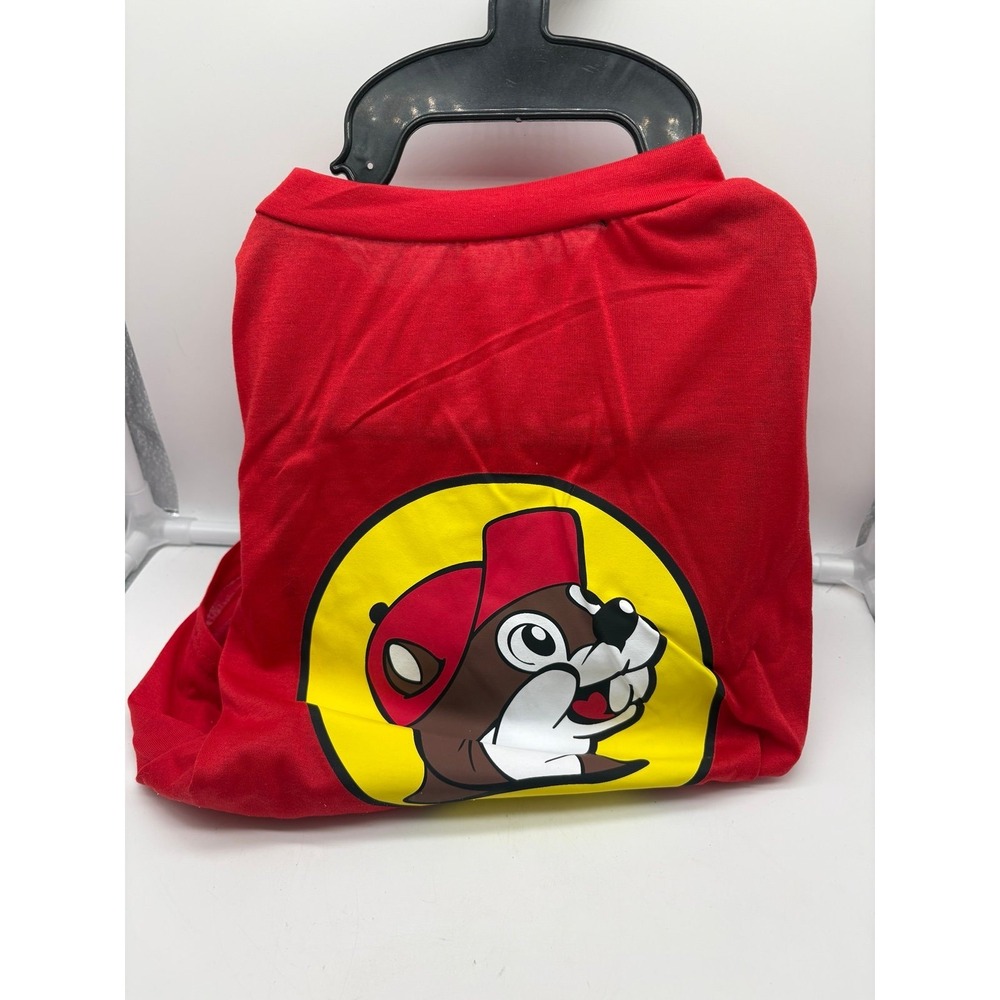 Buc-ee's Pet Dog T-Shirt Red Beaver Logo Size large NWT